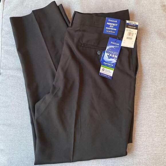 Haggar Men's Smart Wash Premium Stretch Classic Fit Solid Suit Separates - Picture 8 of 8